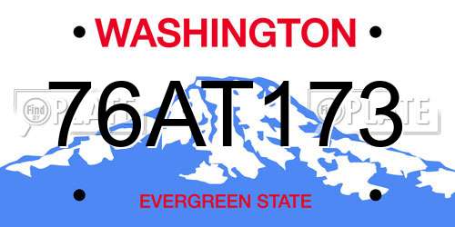 76AT173 Washington License Plate