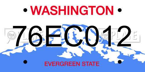 76EC012 Washington License Plate