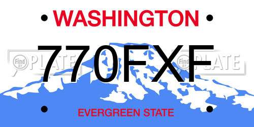 770FXF Washington License Plate