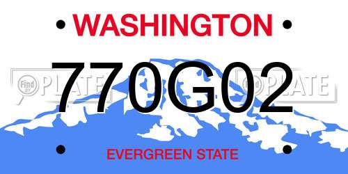 770G02 Washington License Plate
