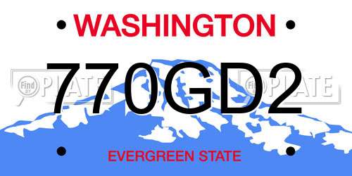 770GD2 Washington License Plate