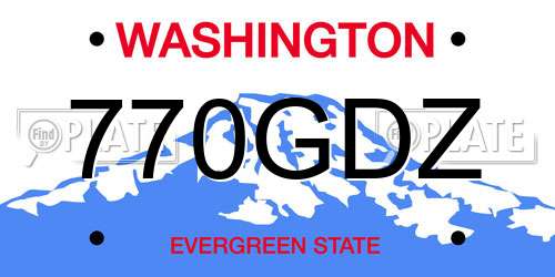 770GDZ Washington License Plate