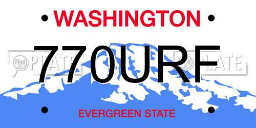 770URF Washington License Plate