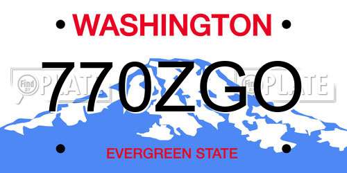770ZGO Washington License Plate