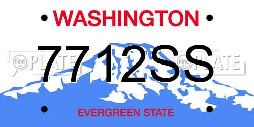 7712SS Washington License Plate