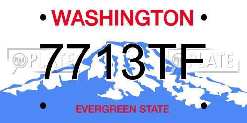 7713TF Washington License Plate
