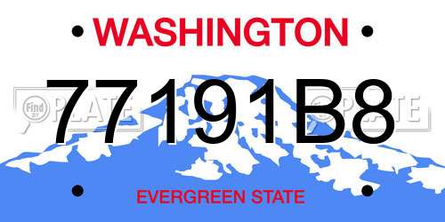 77191B8 Washington License Plate