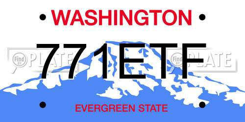 771ETF Washington License Plate