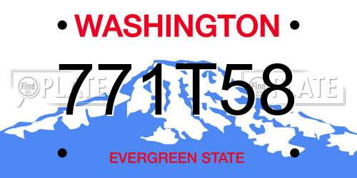 771T58 Washington License Plate