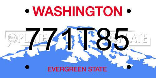 771T85 Washington License Plate