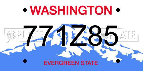 771Z85 Washington License Plate