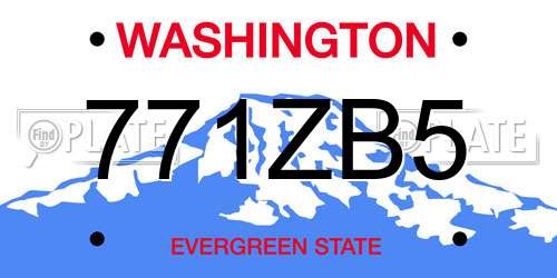 771ZB5 Washington License Plate
