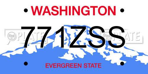 771ZSS Washington License Plate