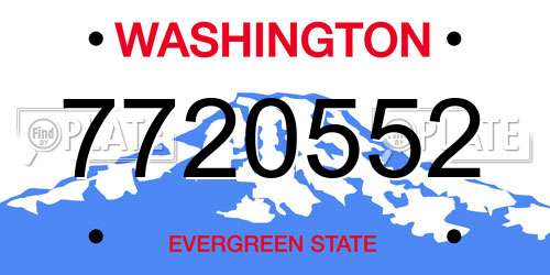 7720552 Washington License Plate