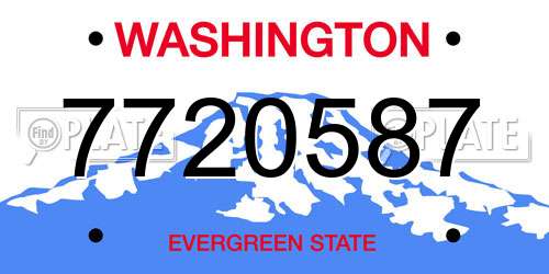 7720587 Washington License Plate
