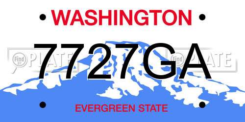 7727GA Washington License Plate
