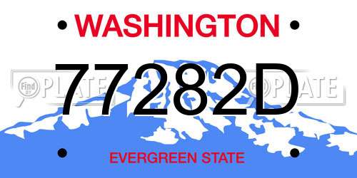 77282D Washington License Plate