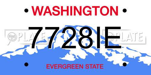 7728IE Washington License Plate