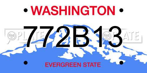 772B13 Washington License Plate