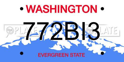 772BI3 Washington License Plate
