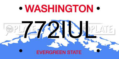 772IUL Washington License Plate