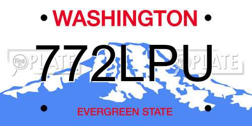 772LPU Washington License Plate