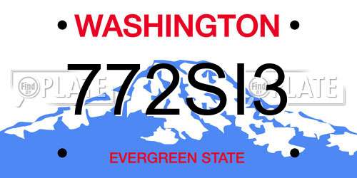 772SI3 Washington License Plate