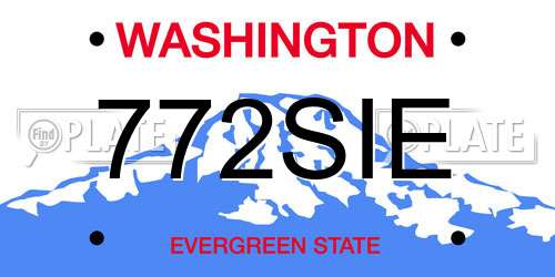 772SIE Washington License Plate