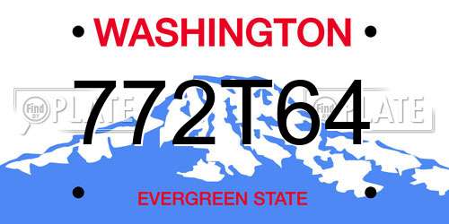 772T64 Washington License Plate