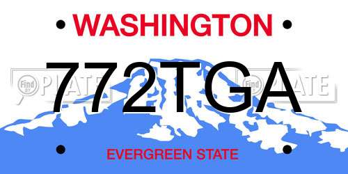 772TGA Washington License Plate