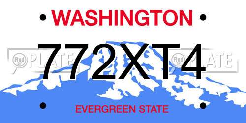 772XT4 Washington License Plate