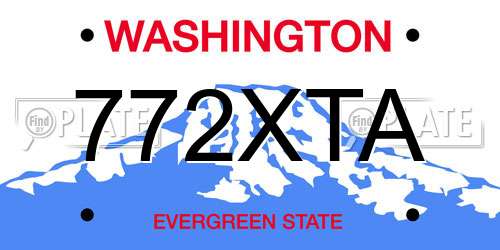 772XTA Washington License Plate