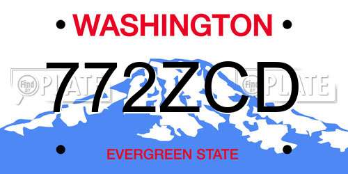 772ZCD Washington License Plate