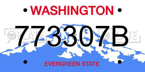 773307B Washington License Plate