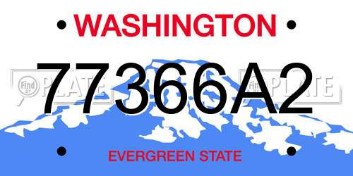 77366A2 Washington License Plate