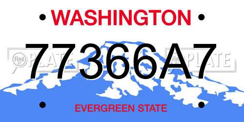 77366A7 Washington License Plate