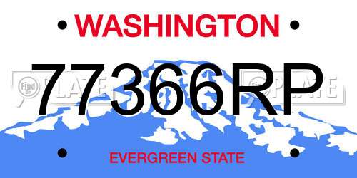 77366RP Washington License Plate
