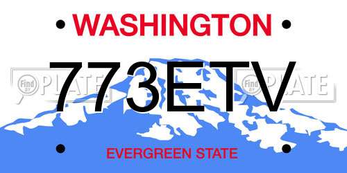 773ETV Washington License Plate