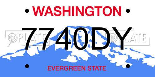 7740DY Washington License Plate
