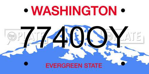 7740OY Washington License Plate