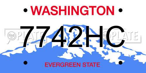 7742HC Washington License Plate