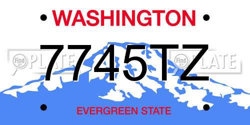 7745TZ Washington License Plate