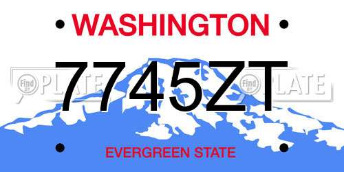 7745ZT Washington License Plate
