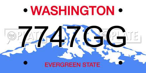 7747GG Washington License Plate