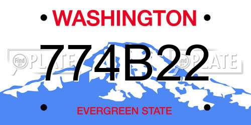 774B22 Washington License Plate