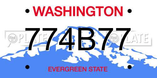 774B77 Washington License Plate