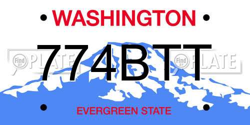 774BTT Washington License Plate