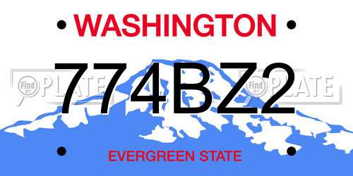 774BZ2 Washington License Plate