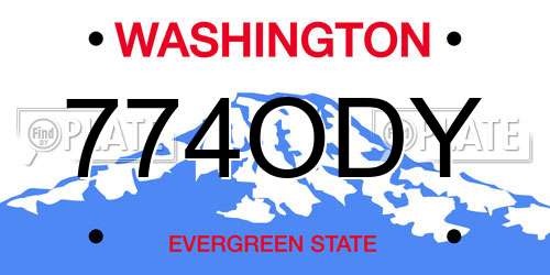 774ODY Washington License Plate