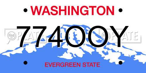 774OOY Washington License Plate